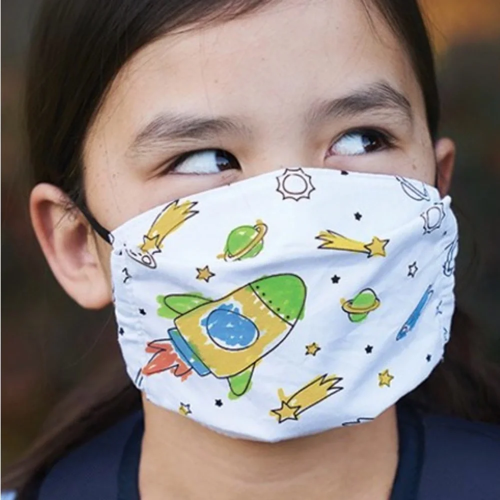 Kiwi Space-Themed Kids Mask Kit - Black and Multicolor